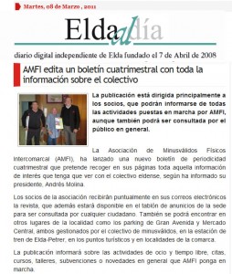 eldaaldia.es 8 de marzo de 2011 AMFI edita un boletín cuatrimestral con toda la información sobre el colectivo