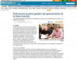 informacion.com 31 de marzo de 2011 Amfi asume la plena gestión del aparcamiento de la Gran Avenida