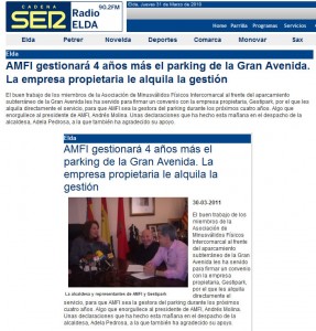 radioelda.com 30 de marzo de 2011 AMFI gestionará 4 años más el parking de la Gran Avenida. La empresa propietaria le alquila la gestión