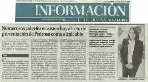 Información 17 de marzo de 2011 Numerosos colectivos asisten hoy al acto de presentación de Pedrosa como alcaldable