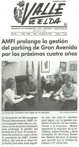 Valle de Elda 1 de abril de 2011. AMFI prolonga la gestión del parking de Gran Avenida por los próximos cuatro años