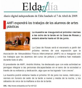 eldaaldia.es 7 de junio de 2011 AMFI expondrá los trabajos de los alumnos de artes plásticas