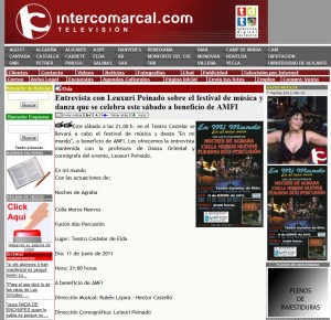 intercomarcal.com 10 de junio de 2011 Entrevista con Leuxuri Peinado sobre el festival de música y danza que se celebra este sábado a beneficio de AMFI