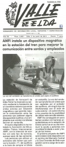 Valle de Elda 2 de junio de 2011 AMFI instala un dispositivo magnético en la estación de tren para mejorar la comunicación entre sordos y empleados