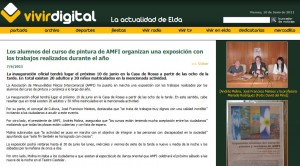 Vivirdigital.com 7 de junio de 2011 Los alumnos del curso de pintura de AMFI organizan una exposición con los trabajos realizados durante el año