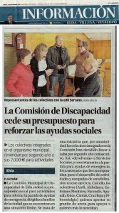 Diario Información 27 de diciembre de 2011 La Comisión de Discapacidad cede su presupuesto para reforzar las ayudas sociales