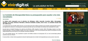 vivirdigital.com 26 de diciembre de 2011 La Comisión de Discapacidad dona su presupuesto para ayudar a los más necesitados