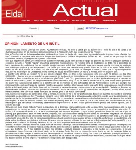 eldaactual.com 20 de marzo de 2012 Opinión: Lamento de un inútil