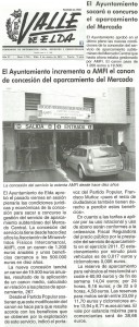 Valle de Elda 9 de marzo de 2012 El Ayuntamiento incrementa a AMFI el canon de concesión del aparcamiento del mercado