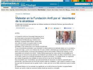 informacion.com 8 de agosto de 2012 Malestar en la Fundación Amfi por el ´desinterés´ de la alcaldesa