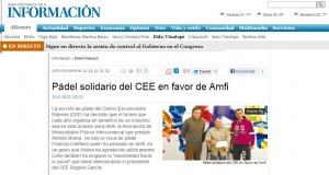 informacion.com 30 de enero de 2013 Pádel solidario del CEE en favor de Amfi