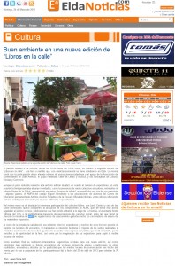 eldanoticias.com 7 de octubre de 2012 Buen ambiente en una nueva edición de “Libros en la calle”