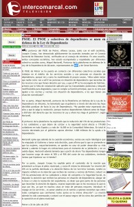 intercomarcal.com 26 de julio de 2012 PSOE: El PSOE y colectivos de dependientes se unen en defensa de la Ley de Dependencia