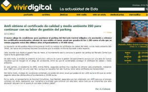 Amfi obtiene el certificado de calidad y medio ambiente ISO para continuar con su labor de gestión del parking