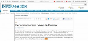 informacion.com 20 de abril de 2013 Certamen literario ´Vivac de Cuento´