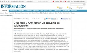 informacion.com 3 de mayo de 2013 Cruz Roja y Amfi firman un convenio de colaboración