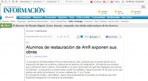 informacion.com 12 de junio de 2013 Alumnos de restauración de Amfi exponen sus obras