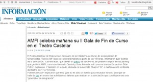 informacion.com 29 de junio de 2013 AMFI celebra mañana su II Gala de Fin de Curso en el Teatro Castelar