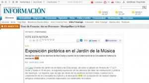 informacion.com 4 de julio de 2013 Exposición pictórica en el Jardín de la Música