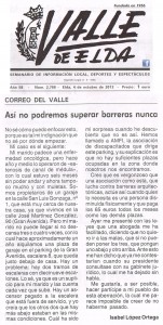 Valle de Elda 4 de octubre de 2013 Correo del Valle Así no podremos superar barreras nunca