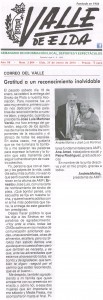 Valle de Elda 31 de enero de 2014. Correo del Valle: Gratitud a un reconocimiento inolvidable por AndréS Molina Presidente de AMFI